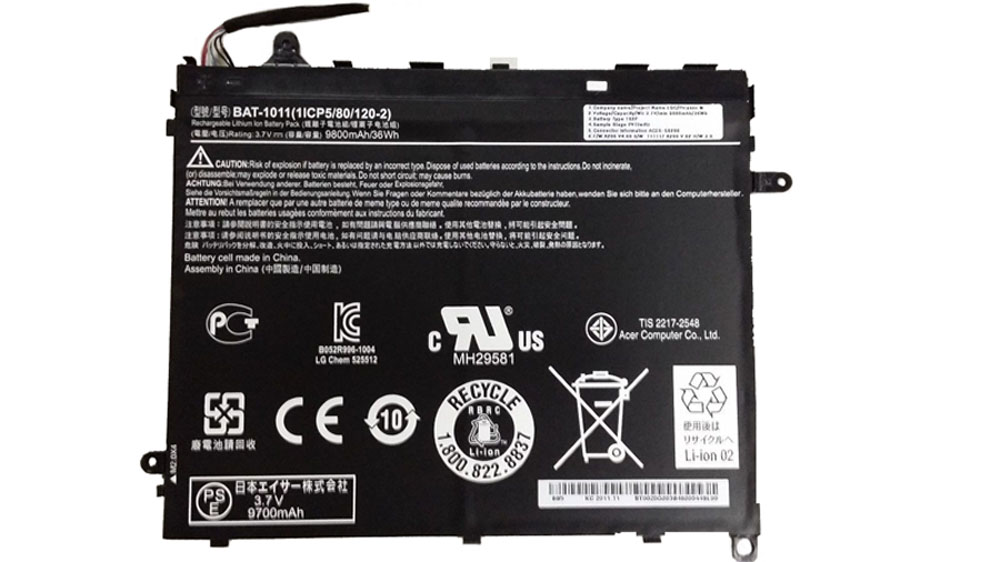 9800mAh Acer BAT-1001 Iconia Tab A510 Battery