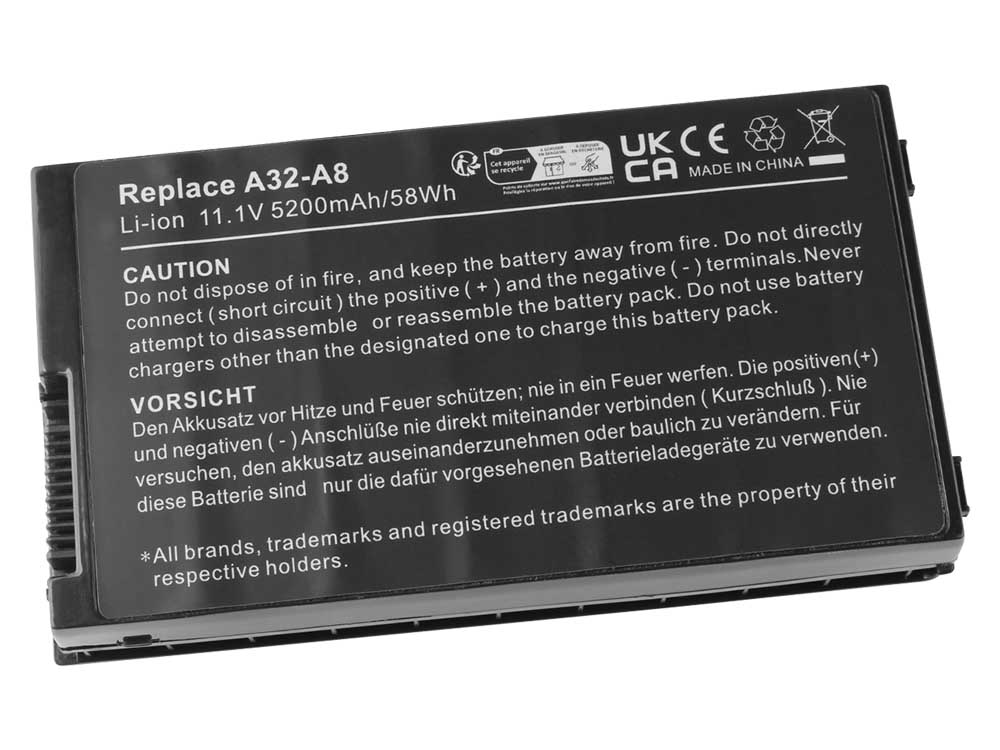 5200mAh 58Wh 6-Cell Asus A32-F80 Battery