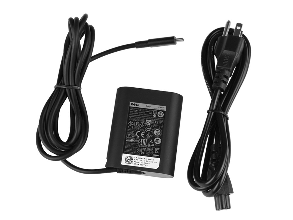 Original 30W USB-C Dell 02CR08 2CR08 Charger AC Adapter + Cord