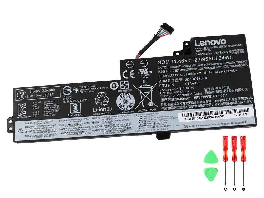 Original Battery Lenovo 01AV419 01AV420 2095mAh 24Wh