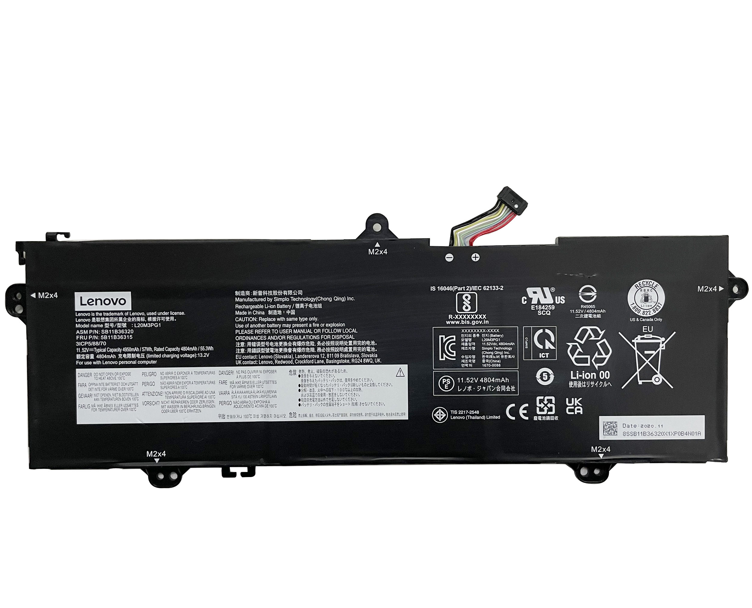 Original Battery Lenovo 14e Chromebook Gen 2 82M1 4950mAh 57Wh