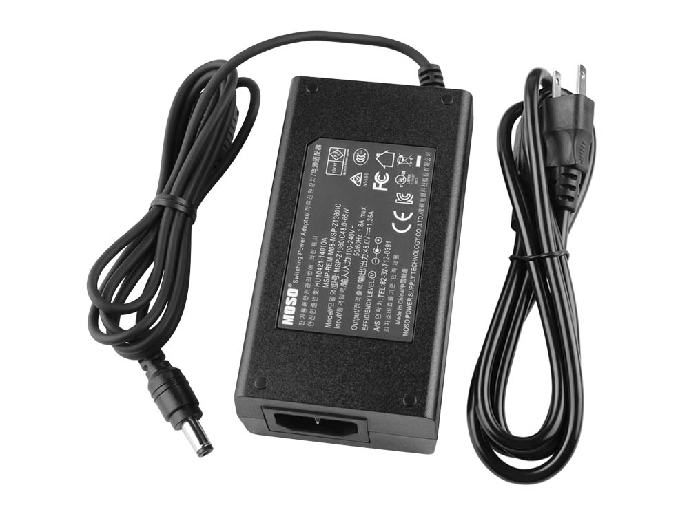 65W Charger Hikvision DS-7604NI-Q1/4P 4CH PoE NVR AC Adapter + Cable
